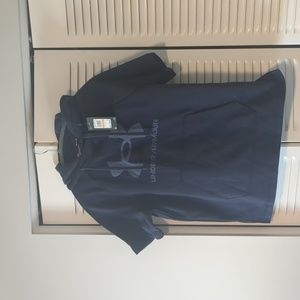 NWT Under Armour Rival Short Sleeve Hoodie - size small, dark blue